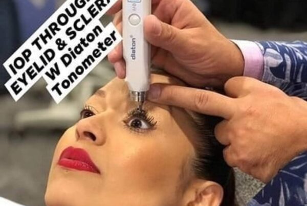 Diaton tonometer tonometry through eyelid.